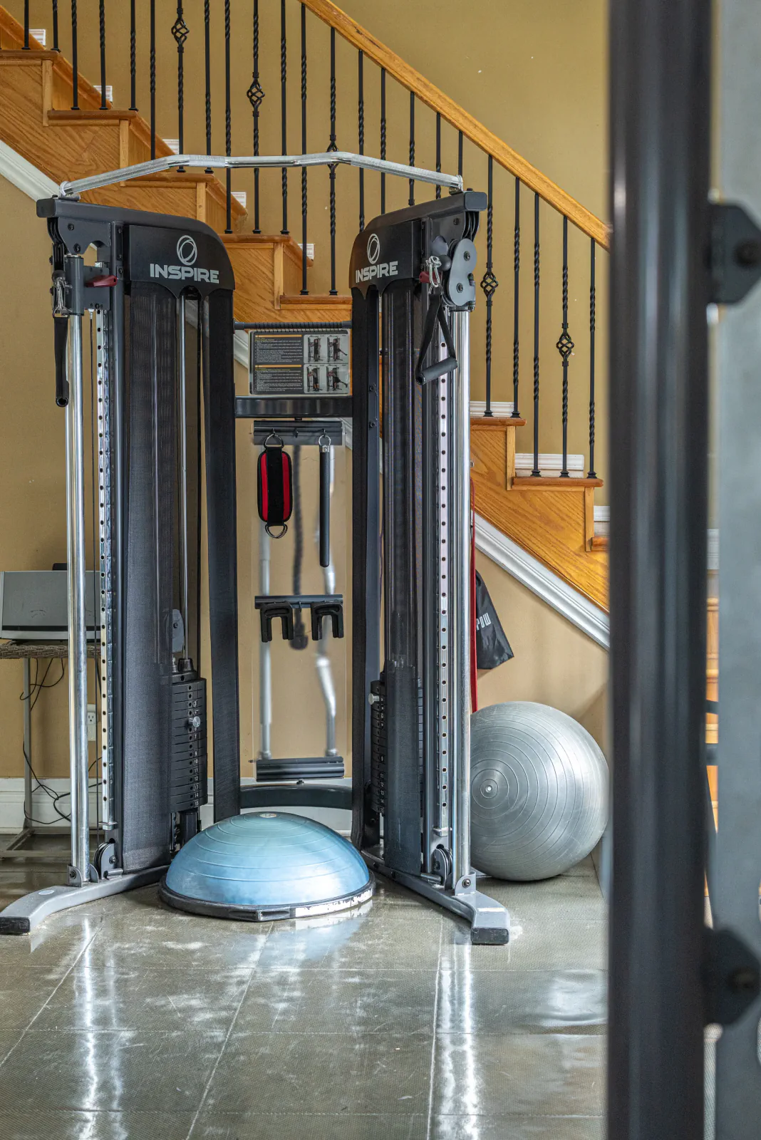 Cable training station with balance equipment inside Overall Development